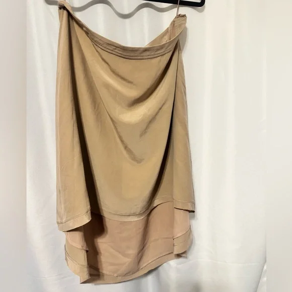 Armani Exchange Taupe High-Low Layered Midi Skirt - Picture 2 of 10